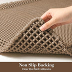 RESARE Waffle Bathroom Runner Rugs, Super Absorbent Bath Mat Non Slip Washable Quick Dry, Upgraded Ultra Soft Boho Bath Rugs with Tassels for Hallway Bedroom Laundry Room, 20"x32" Brown