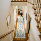 RELEANY Area Rugs 2'x10' Runner Rug Non Slip Washable for Kitchen Hallway Bedroom Beside Laundry Room Bathroom Rug, Floor Carpet, Light Yellow Carbon Grey Orange