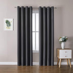 ChrisDowa Blackout Curtains 90 Inches Long 2 Panels Set for Living Room, Grommet Thermal Insulated Room Darkening Curtains for Bedroom (Dark Grey, 52 x 90 Inch)