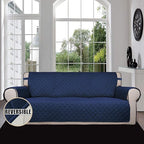 Easy-Going Reversible Oversized Couch Cover for 3 Cushion Couch Sofa Cover for Dogs Water Resistant Furniture Protector Cover with Foam Sticks for Pet Cat (Oversized Sofa, Navy/Ivory)