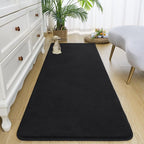 Amearea Modern Soft Hallway Runner Rug, 2x6 Feet Washable Runner Rugs for Hallway, Black Fluffy Rug Bedroom Bedside Rugs, Non Slip Memory Foam Rug Carpet for Entrance Kitchen Living Room Decor
