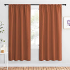 NICETOWN Blackout Curtains and Drapes - Thermal Insulated Solid Rod Pocket Blackout Draperies/Panels (Burnt Orange, 1 Pair, 42 by 72 inches)