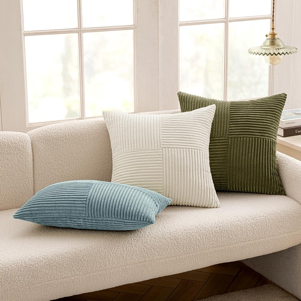 MIULEE Slate Blue Decorative Throw Pillow Covers for Couch 16x16 Inch
