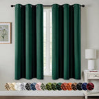 MIULEE Blackout Curtains for Bedroom 2 Panel 40 x 45 Inch Long Hunter Green