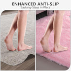 Shag Area Rugs for Bedroom Living Room,Ultra Soft Fluffy Area Rugs for Dorm,Indoor Carpet Nursery Rugs for Kids Girls Room Home Decor (Pink, 8x10 Feet)