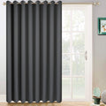 Yakamok Dark Grey Room Darkening Curtains 84 inch Sliding Door Drapes