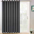 Yakamok Dark Grey Room Darkening Curtains 84 inch Sliding Door Drapes