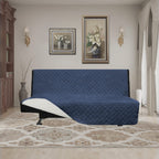 Easy-Going Reversible Couch Cover, Large Futon Sofa, Dark Blue/Ivory