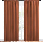 NICETOWN Blackout Curtains and Drapes - Thermal Insulated Solid Rod Pocket Blackout Draperies/Panels (Burnt Orange, 1 Pair, 52 by 84 inches)