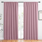 NICETOWN 2 Panels Blackout Curtains, Rod Pocket Thermal Insulated Drapes 84 inches Long, Easy-Care Modern Home Decoration Sunshades for Guest Room, Living Room, Office, 62 x 84 Inch, Rouge Pink