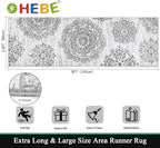 HEBE Hallway Runner Rug 2'8''x8' Washable Vintage Distressed Area Rugs Non Slip Laundry Rug Runner Boho Floor Carpet Runners for Hallways Entryway Laundry Room Kitchen Bathroom