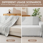 KaviKon Couch Cover for Sofa, Boho Sofa Covers Washable 3 Cushion for Dogs