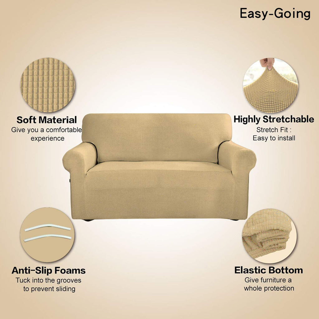 Easy-Going Stretch Couch Covers for Sofa Washable Large Beige