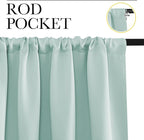 NICETOWN Kitchen Curtains, Short Blackout Curtains & Drapes, Aqua Blue, 34 in x 45 in (W x L), Set of 2, Thermal Insulated Rod Pocket Window Treatment Draperies for Nursery