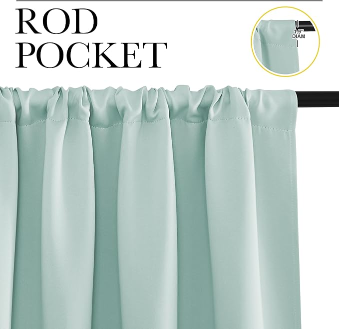 NICETOWN Blackout Curtains for RV Windows, Aqua Blue, 29" by 20", 2 Panels, Room Darkening Window Curtain Panels, Easy-Care Solid Thermal Insulated Draperies/Drapes for Daughter Room