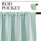 NICETOWN RV Blackout Curtains for Camper Windows, Aqua Blue, 34" x 36", Set of 2, Kitchen Curtains, Short Blackout Drapes, Thermal Insulated Rod Pocket Window Treatment Draperies for Nursery