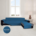 Easy-Going L Shape Sofa Slipcover - Reversible Sectional Couch Cover - Chaise Lounge Slip Cover - Furniture Protector - Peacock Blue