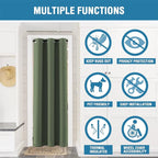 H.VERSAILTEX Doorway Curtain Blackout Closet Door Curtain Room Divider Window Treatment Curtain for Bedroom Thermal Insulated Privacy Drape Soundproof Grommet, 42 x 80 inches, 1 Panel, Bronze Green