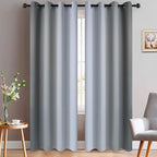 Yakamok 84 Inch Length Gray and Greyish White Gradient Color Ombre Curtains for Bedroom, Room Darkening Thermal Insulated Grommet Window Drapes for Living Room (2 Panels, 52x84 Inch)