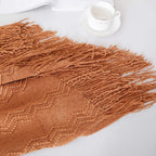 BOURINA Almond Throw Blanket 50x90 Inch Boho Knitted Soft Throw Bed Blanket