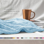 Exclusivo Mezcla Fuzzy Plush Fleece Bed Blanket King Size, Light Blue