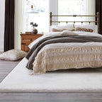 ORINOVA White Washable Faux Fur Area Rug - 8x10, Fluffy Boho Rectangle Rug for Living Room, Bedroom & Teen Room Home Decor