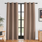 NICETOWN Window Draperies Blackout Curtain Panels, 1 Pair, 42 by 80 inches, Cappuccino, Window Treatment Thermal Insulated Solid Grommet Blackout Drapes for Bedroom