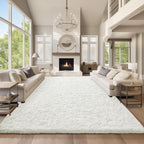 Ophanie Area Rugs 9x12 Living Room, Large White Bedroom Carpet, Big Shag Indoor Thick Soft Nursery Rug, Fluffy Carpets for Boy and Girls Room Dorm Home Decor Aesthetic