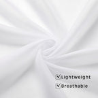 OVZME White Sheer Window Valance Curtains, Light Filtering Kitchen Valances Windows Treatment, Small Voile Sheer Curtains for Living Room/Bathroom/Basement, Top Dual Rod Pocket, 2PCS