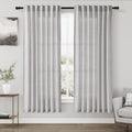Nanspring Grey Linen Semi Sheer Curtains 72 Inches Long 2 Panels Set for Bedroom Back Tab Rod Pocket Light Filtering Drapes Cotton Textured Grey Farmhouse Living Room Curtain 52X72 Inches