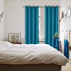 BGment Blackout Curtains - Grommet Thermal Insulated Room Darkening Bedroom and Living Room Curtains, Set of 2 Panels (52 x 95 Inch, Peacock Blue)