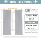 ChrisDowa Blackout Curtains for Bedroom and Living Room 70 Inches Wide