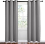 NICETOWN Thermal Insulated Grommet Blackout Curtains, Silver Grey, 2 Panels, W42 x L78 -Inch, Kids Window Drape Panel for Nursery, Privacy Short Curtains