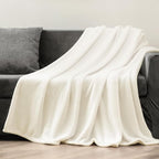 BEDELITE Fleece Blanket Cream Throw Blankets for Couch & Bed, Luxury Plush Cozy Fuzzy Blanket 50" x 60", Super Soft Warm Lightweight Throw Blanket for Travel Camping