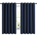NICETOWN Blackout Curtains Panels for Bedroom, 2 Panels, 66 x 60 Inch, Navy, 3 Pass Microfiber Noise Reducing Thermal Insulated Solid Ring Top Blackout Window Drapes