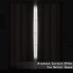 LEMOMO Cappuccino Blackout Curtains 52 x 63 Inch Length/Set of 2 Curtain Panels/Thermal Insulated Room Darkening Blackout Curtains for Bedroom