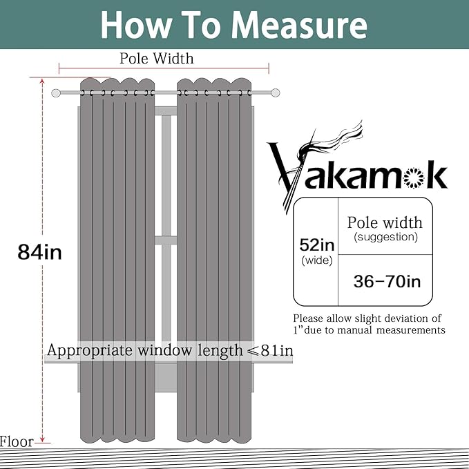 Yakamok Olive Green 100% Blackout Curtains 84 Inches Long 52" Wide 2 Panels