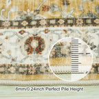 Washable Hallway Runner Rug 2x3 - Runner Rug Kitchen Rugs and Mats Non Skid Washable Waterproof Carpet Runner for Living Room Bedroom Bathroom (Gold, 2X3)
