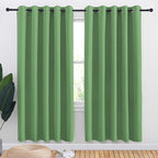 NICETOWN Bedroom Curtains Blackout Drapery Panels, 2 Panels, 70 x 72 inches, Forest Green, Three Pass Microfiber Thermal Insulated Solid Ring Top Blackout Window Curtains/Drapes