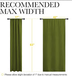 NICETOWN Window Curtains Blackout Drapes for Christmas Decoration, Thermal Insulated Solid Rod Pocket Blackout Curtains/Draperies for Living Room (One Pair,42 by 63-Inch,Olive Green)