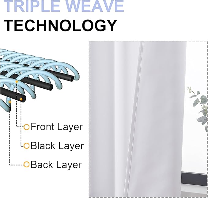 Simplebrand Ava Pure White Curtains 24 Inches Long 2 Panels, Light Filtering Half Window Rod Pocket Privacy Short Curtains, Thermal Insulated Curtain Tiers for Kitchen Bathroom Shades, W30 x L24 Inch