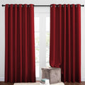 NICETOWN Blackout Patio Curtains for Windows 84 inch Length - Solid Thermal Insulated Grommet Light Reducing Panels Window Treatment for Living Room (Burgundy Red, 2 Panels = 160" Wide)