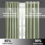RYB HOME Blackout Curtains for Bedroom Living Room 72 inches Long, Thermal Insulated Privacy Rod Pocket Drapes for Nursery Office Home Theater, Width 42 by Length 72, Sage Green, 2 Panels