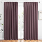 NICETOWN 2 Panels Blackout Curtains, Rod Pocket Thermal Insulated Drapes 84 inches Long, Easy-Care Modern Home Decoration Sunshades for Guest Room, Living Room, Office, 62 x 84 Inch, Dry Rose