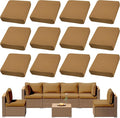 DREAHOTEXTIL 12Pcs Outdoor Cushion Covers, Elastic Patio Cushion Covers