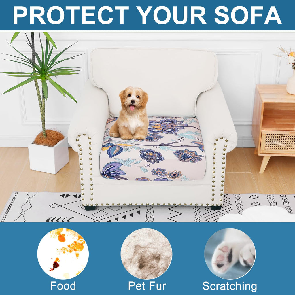 Smiry Printed Couch Cushion Covers, Stretch Couch Covers for Sofa