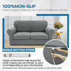 XINEAGE 2026 New 4 Pieces Couch Covers for 3 Cushion Couch Super Stretch Thick Soft Sofa Cover Anti Slip Sofa Slipcover Dogs Cats Furniture Protector (Light Gray, 71"-91")