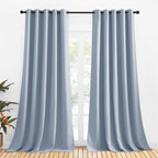 NICETOWN Blackout Curtain Panels for Bedroom, 2 Panels, W70 x L95-inch, Vintage Blue, Thermal Insulated Grommet Top Blackout Draperies and Drapes for Basement