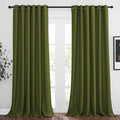 NICETOWN Living Room Window Curtain Drapes Extra Long & Wide - Living Room Panels Grommet Top Window Treatment for Hall & Guest Room (W80 x L108, Olive, 2 Pieces)
