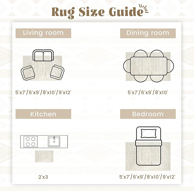 2x8 Washable Runner Rug: Moroccan Geometric Boho Rug Farmhouse Non Slip Stain Resistant Rugs Low Pile Soft Carpet for Porch Kitchen Laundry Room Living Room Bedroom (Ivory Beige,2'x8')